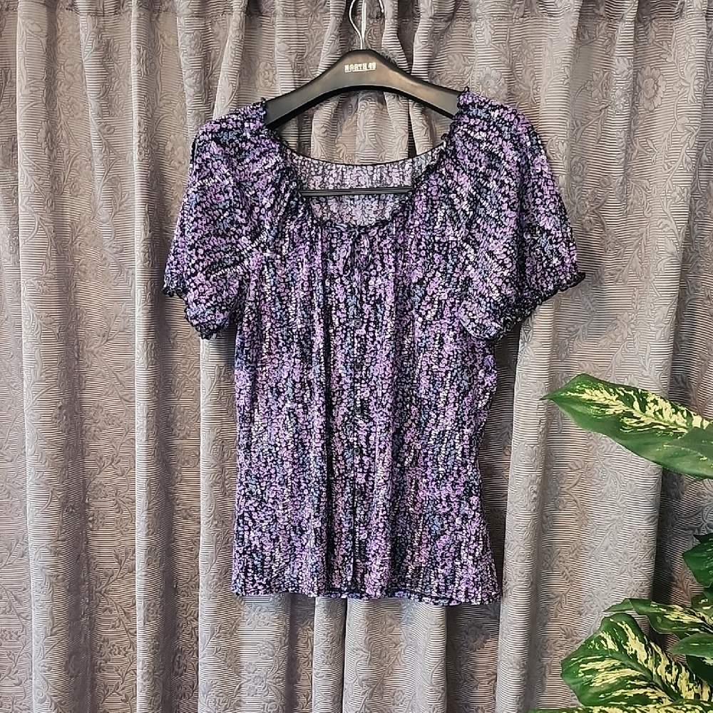 Max Studio Women's Purple and Black Blouse